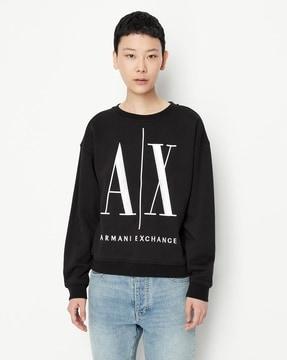 logo print crew neck sweatshirt