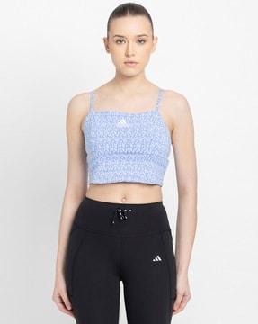 logo print crop top