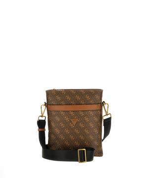 logo print crossbody bag with detachable strap