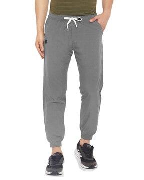 logo print flat-front joggers pants