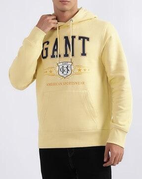 logo print hooded sweat shirt