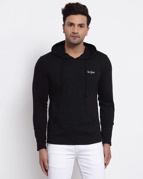 logo print hooded t-shirt