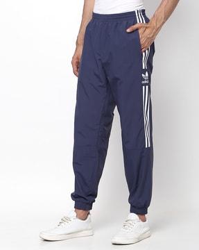 logo print jogger pants with zipper pockets