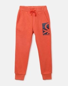 logo print joggers with drawstring waist