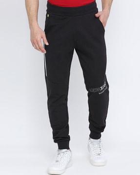 logo print joggers with drawstring waist