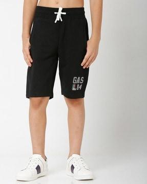 logo print knit shorts with insert pockets