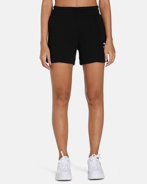 logo print knit shorts with insert pockets