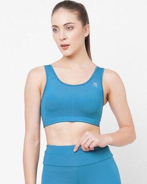 logo print non-wired sports bra