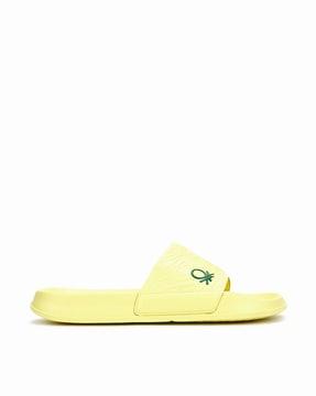 logo print open-toe slides