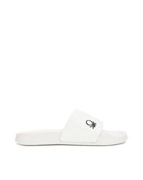 logo print open-toe slides