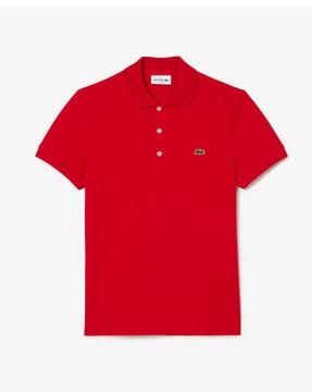 logo print polo t-shirt with collar neck