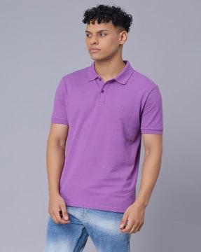 logo print polo t-shirt with short sleeves