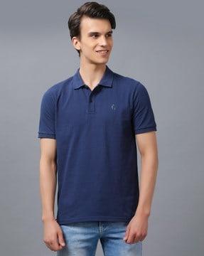 logo print polo t-shirt with short sleeves