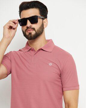 logo print polo t-shirt with short sleeves