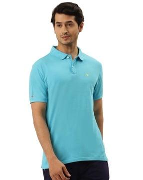 logo print polo t-shirt with short sleeves