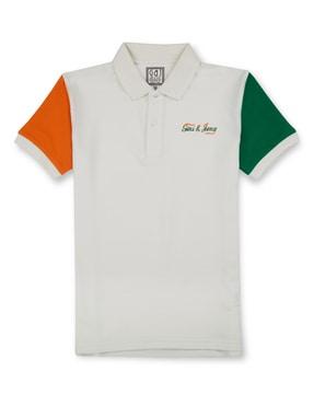 logo print polo t-shirt with short sleeves