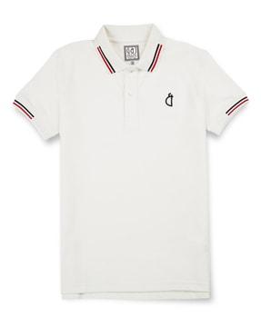 logo print polo t-shirt with short sleeves