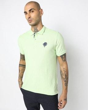 logo print polo t-shirt