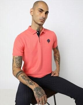 logo print polo t-shirt