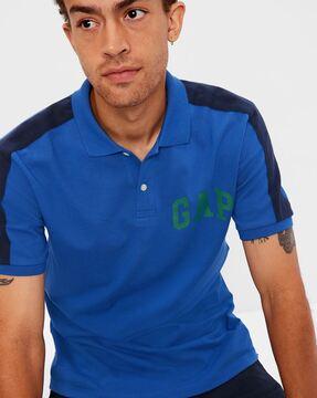 logo print polo t-shirt