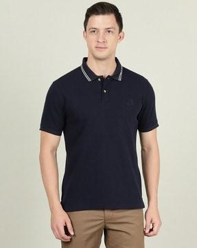 logo print polo t-shirt