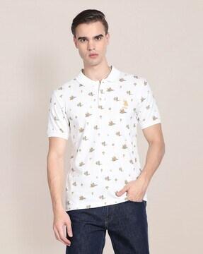 logo print polo t-shirt