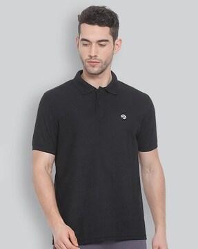 logo print polo t-shirt