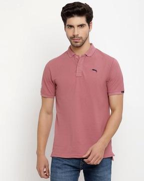 logo print polo t-shirt