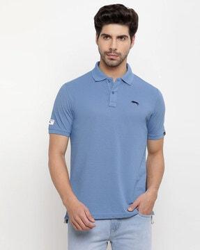 logo print polo t-shirt