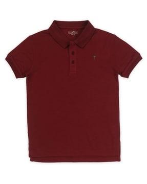 logo print polo t-shirt