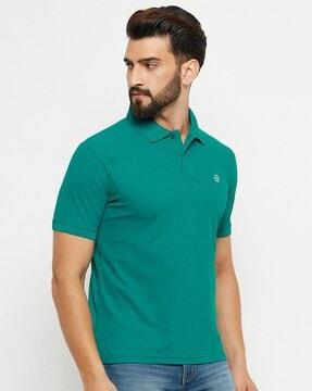 logo print polo t-shirt