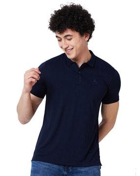 logo print polo t-shirt