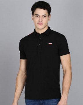 logo print polo t-shirt