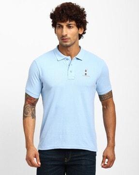 logo print polo t-shirt