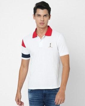 logo print polo t-shirt