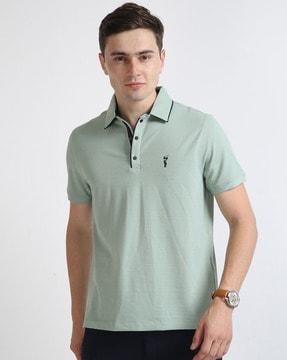 logo print polo t-shirt