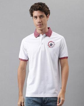 logo print polo t-shirt