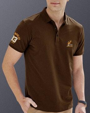 logo print polo t-shirt