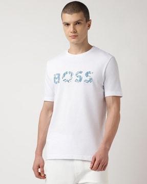 logo print regular fit cotton t-shirt