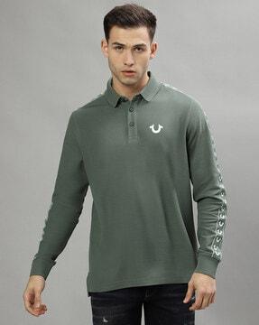 logo print regular fit polo t-shirt