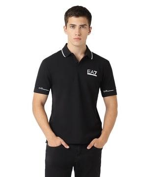 logo print regular fit polo t-shirt