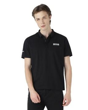 logo print regular fit polo t-shirt