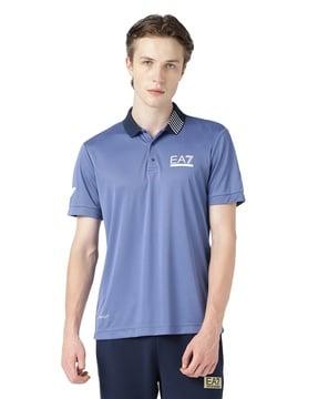 logo print regular fit polo t-shirt