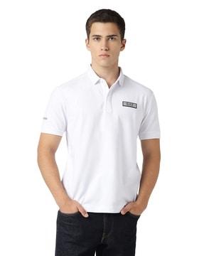 logo print regular fit polo t-shirt