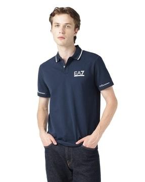 logo print regular fit polo t-shirt