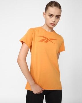 logo print regular fit round-neck t-shirt