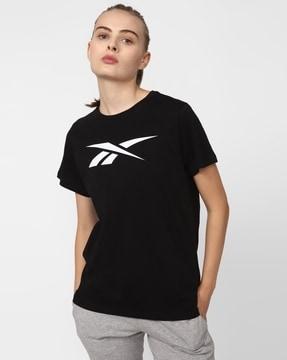 logo print regular fit round-neck t-shirt