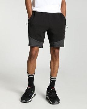 logo print regular fit shorts with insert pockets