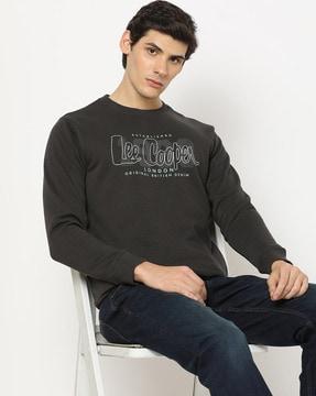 logo print round-neck cotton sweatshirt