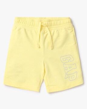 logo print shorts with elasticated drawstring waist
